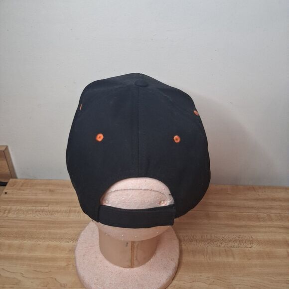 Hooters Ball Cap Orange Hooters Logo  Solid Black Adjustable Hat One Size - Picture 4 of 6